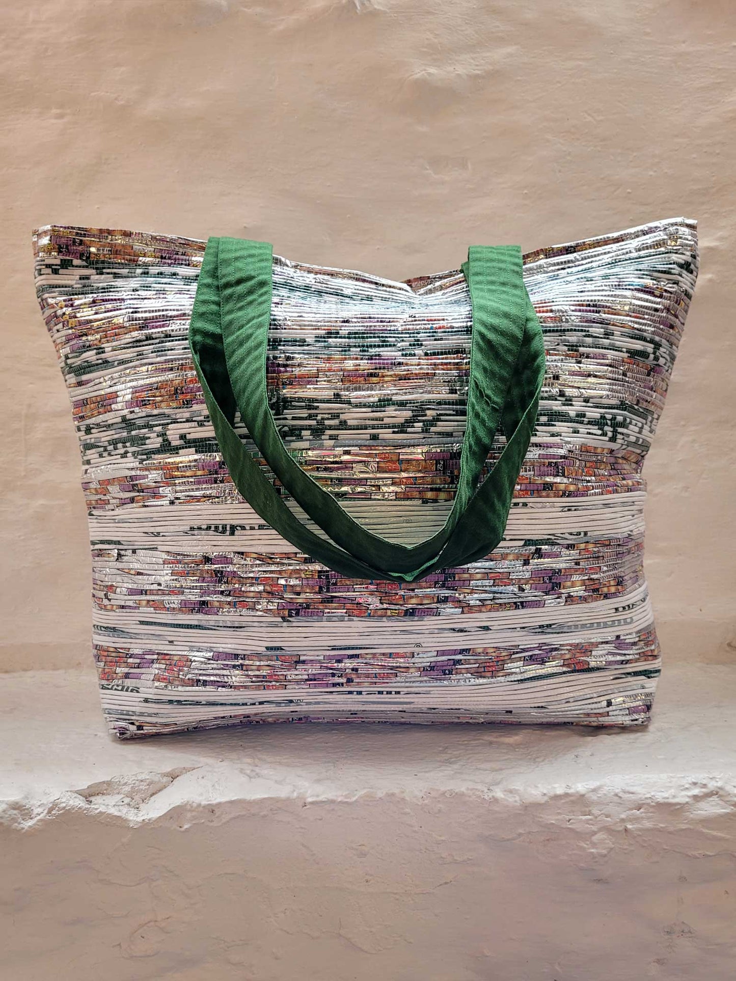 Beach Bag - White/Pink/Green