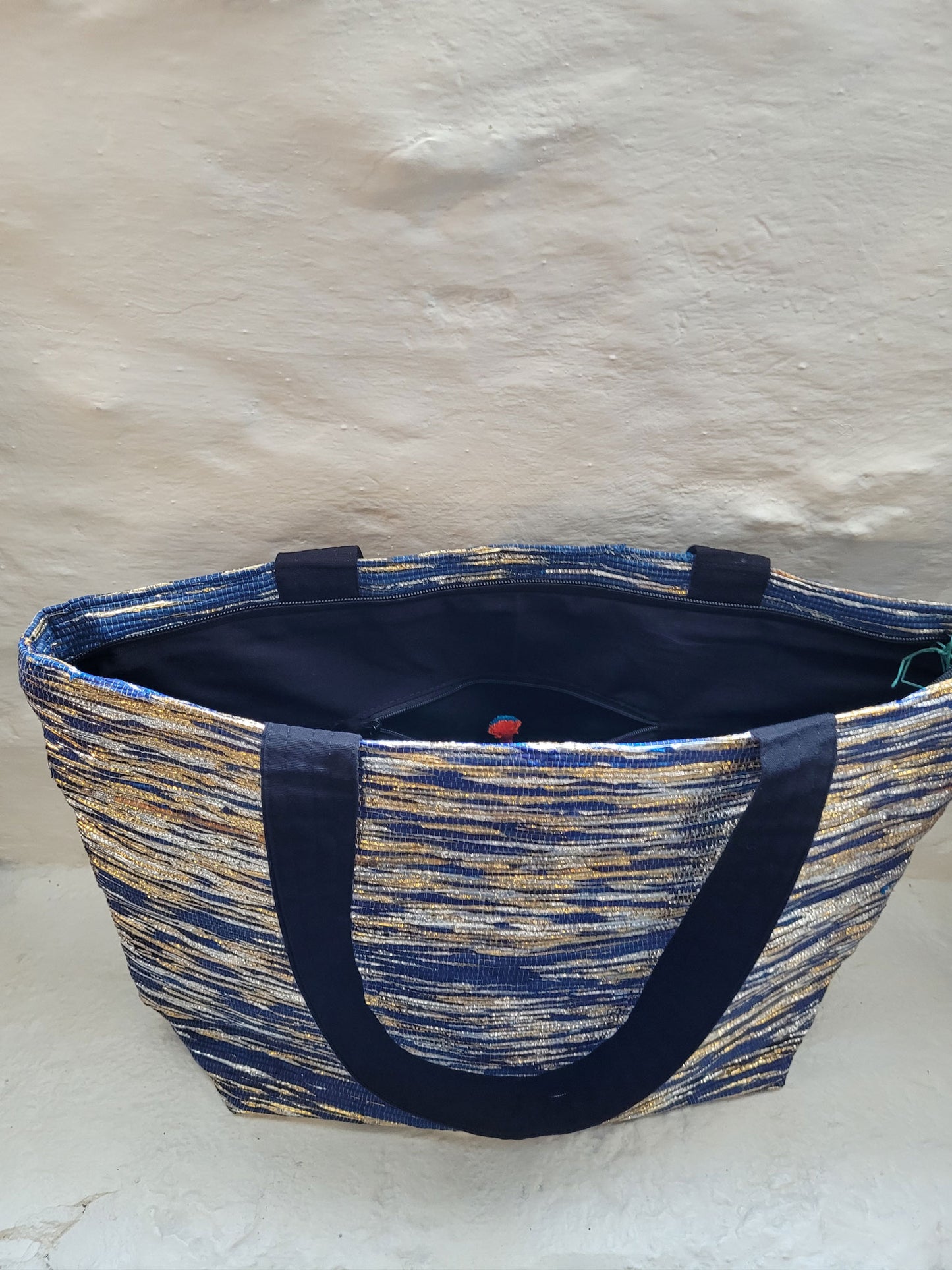 Beach Bag - Blue/Gold